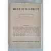 Hirschenauer, Rupert (Hrsg.) und Weber, Albrecht (Hrsg.): Wege zum Gedicht. ...